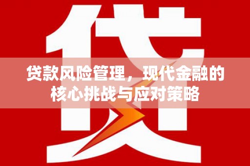 鄱阳贷款风险管理，现代金融的核心挑战与应对策略