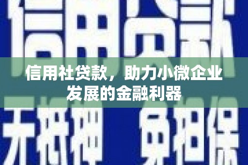 山阴信用社贷款，助力小微企业发展的金融利器