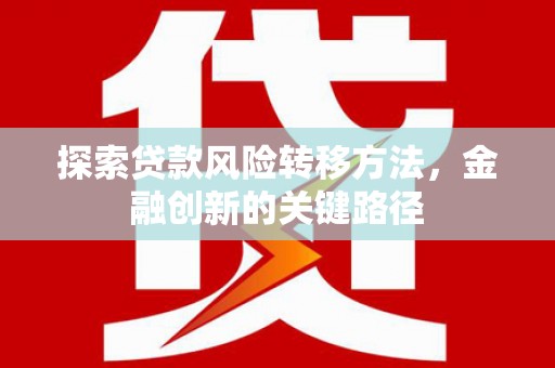 吐鲁番探索贷款风险转移方法，金融创新的关键路径